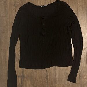 Brandy Melville Black Long Sleeve Top